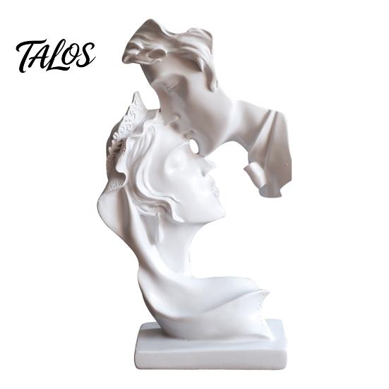 Resin Art Decoration Couples Kiss Sculpture, Abstract Couple Sculpture Home Decor, Minimalist Double-sided Face Statue Decoration, Romantic