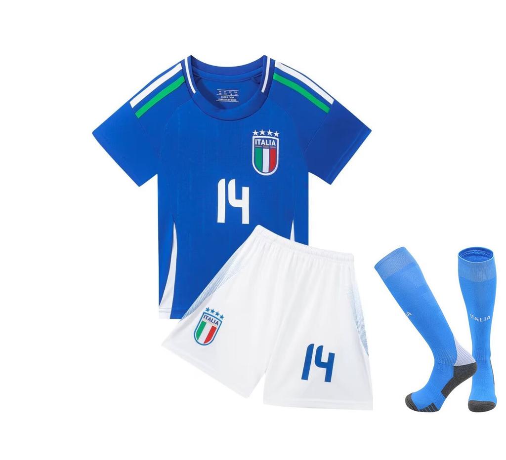 24-25 Italian Big L Home No. 14 National Team Football Suit Children's Suit Size 14-30 Size