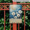 2D Flat, 1pc Vintage "Sometimes I Just Look Up" Memorial Aluminium Sign - 8"x12" Rustic Dandelion & Moon Wall Art, Sympathy Gift for Grief