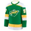 Minnesota Wild Hockey Jersey Nashville Predators Jersey Green with Yellow/White Accents "Kaprizov 97" Wild Logo Jersey Long Sleeve V-neck Tshirt