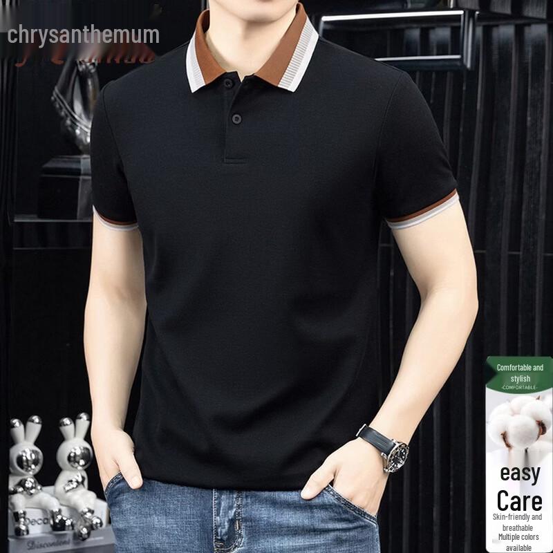 

Men s Ice Silk Mercerized Cotton Polo T-Shirt 190/4XL