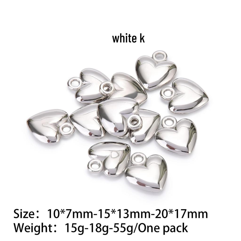 Electroplated 3D Glossy Peach Heart Pendant for DIY Necklace and Earrings Accessories