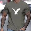 Módní pánské tričko 3d Eagles Pánské topy s potiskem Ležérní Street Krátký rukáv Léto Tričko s výstřihem do O pro pánské oblečení nadměrné velikosti