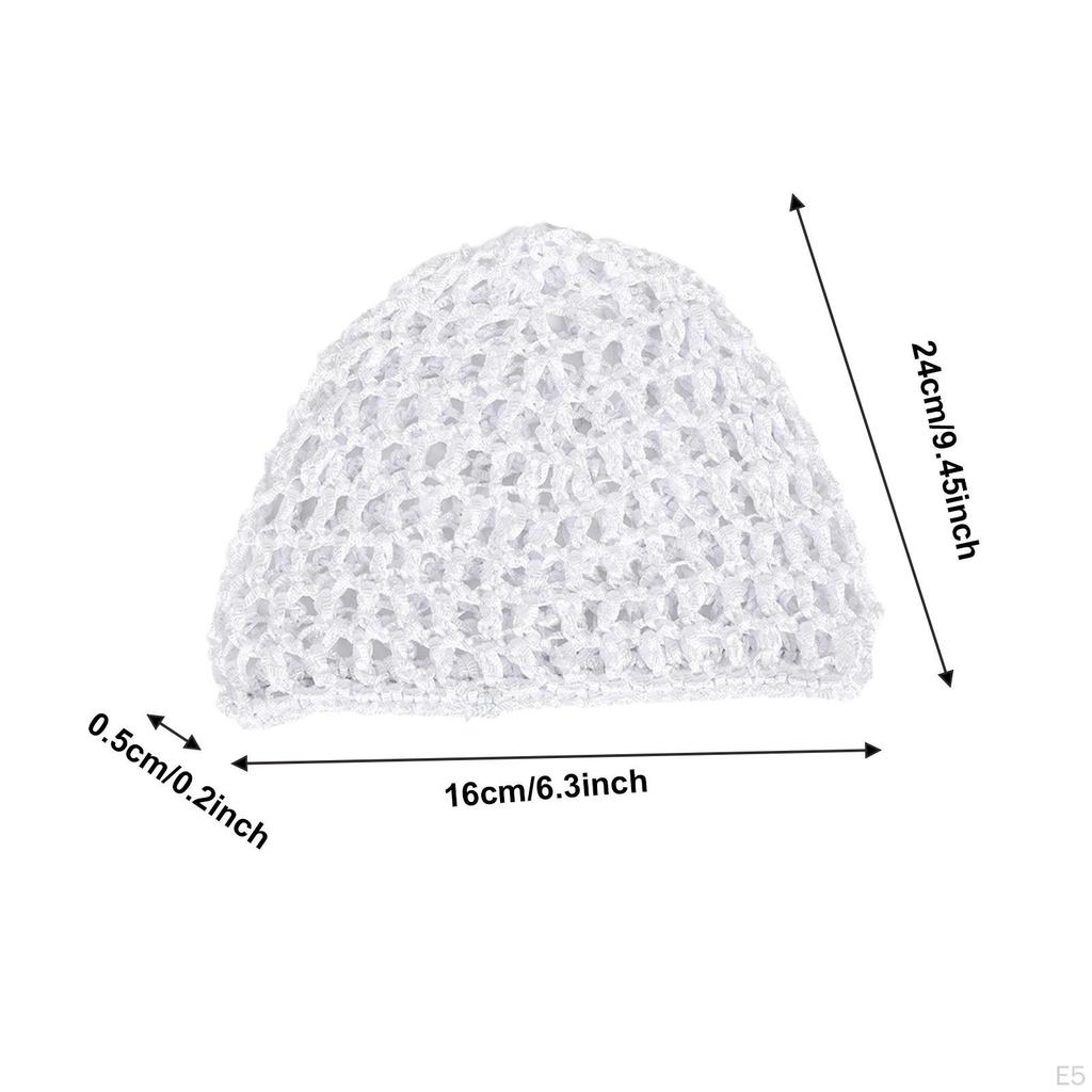Mesh Crochet Hair Net Beanie Decorative Lightweight Comfortable Crocheted Cap Knit Hairnet