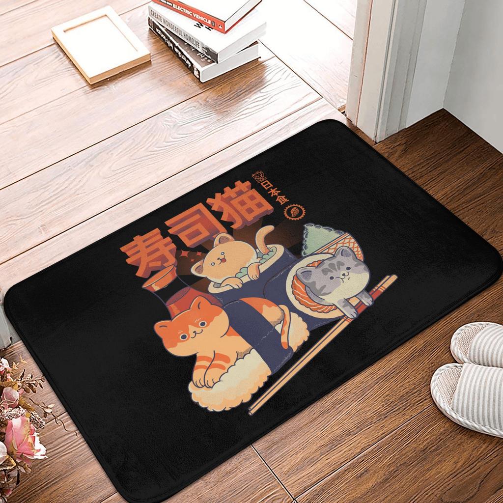 Funny Sushi Fish Doormat Mat Anti-Slip Japan Food Kitchen Bath Garden Rug Carpet 40*60cm