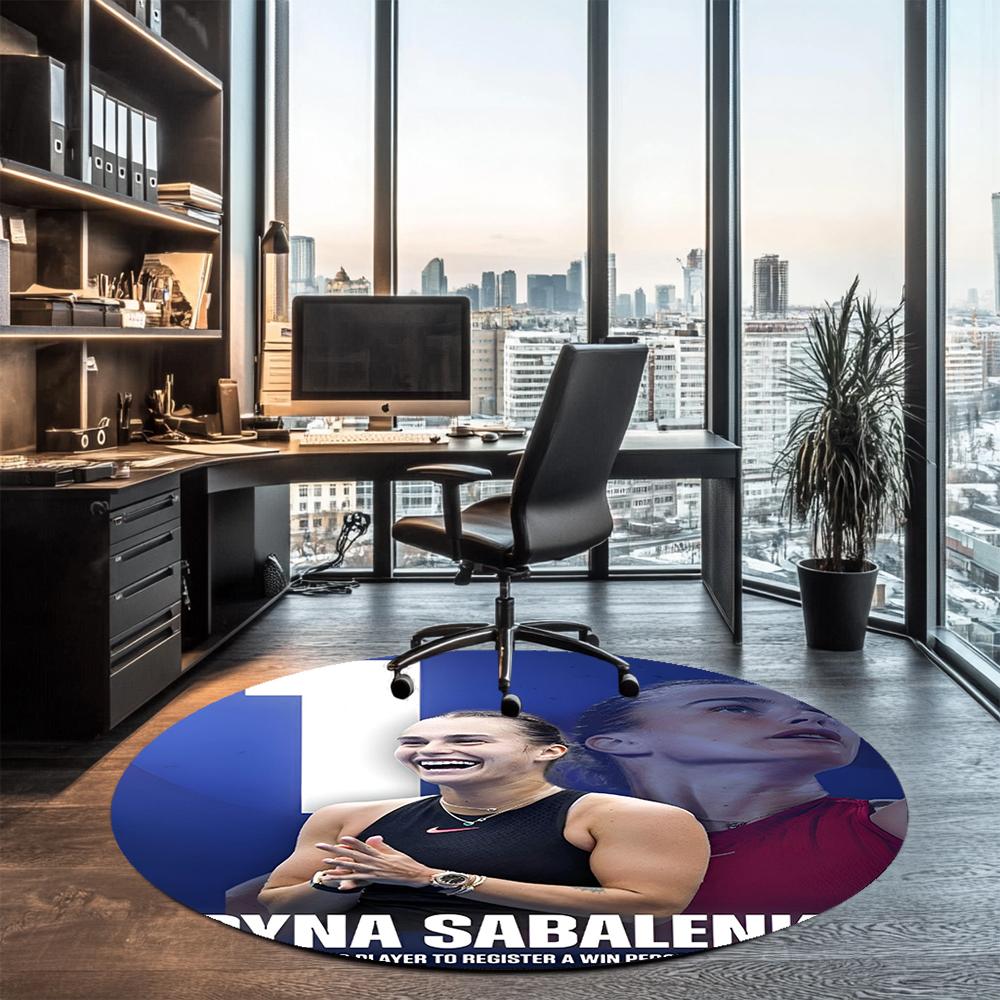 Sabalenka Printed Round Rug Carpet Chair Rug Area Rug Entryway Doormats,for Office Chair Living Room Bedroom Kitchen Room.