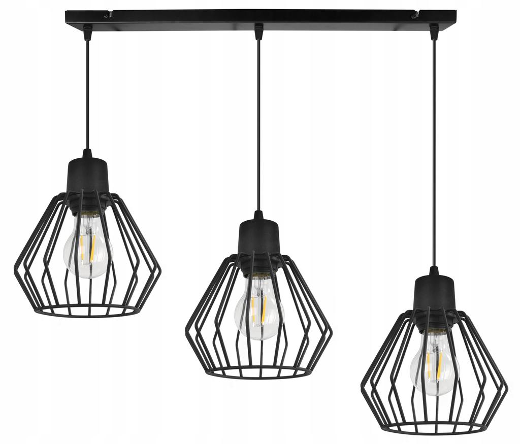 Hanging Lamp, Ceiling Chandelier, Wire Shade, Led