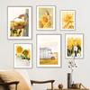 Canvas Painting Gold Sunflower Tulip Dahlia Daisy Orange Nordic Wall Art Posters and Prints Wall Pictures for Living Room Decor