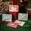 3D Christmas Greeting Cards Creative Mini Message Cards Holiday Gift Tags for Florist Bakery Classroom Exchange Party Supplies