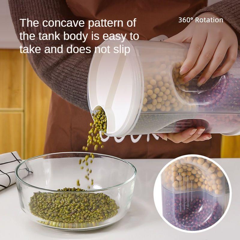 Aufbewahrungsbox für Lebensmittel, unterteilt in Vorratsdose für gemischte Körner, Bohnen-Aufbewahrungsbox, Küchen-Aufbewahrungsdose, feuchtigkeitsbeständige Versiegelungsdose für Körner