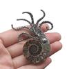 Marine Animal Shell Brooch With Handmade Metal Design For Fashion Accessories