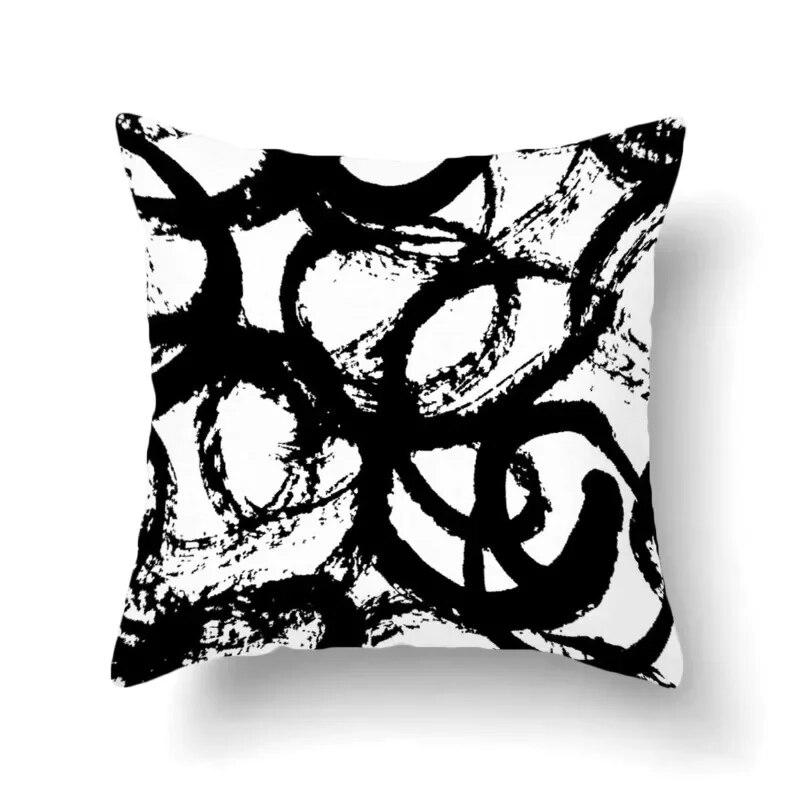 Nordic Fashion Simple Geometric Abstract Cushion Peach Skin Decoration Pillowcase Living Room Sofa Home