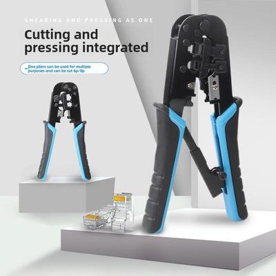 Pinza Rete Multifunzione 6P/8P: Crimpatura, Taglio, Spelatura per Cavi di Rete e Telefonici