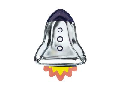 Partydeco Paper Plates Space Rocket 21.5X29.5 Cm / 6 Pcs