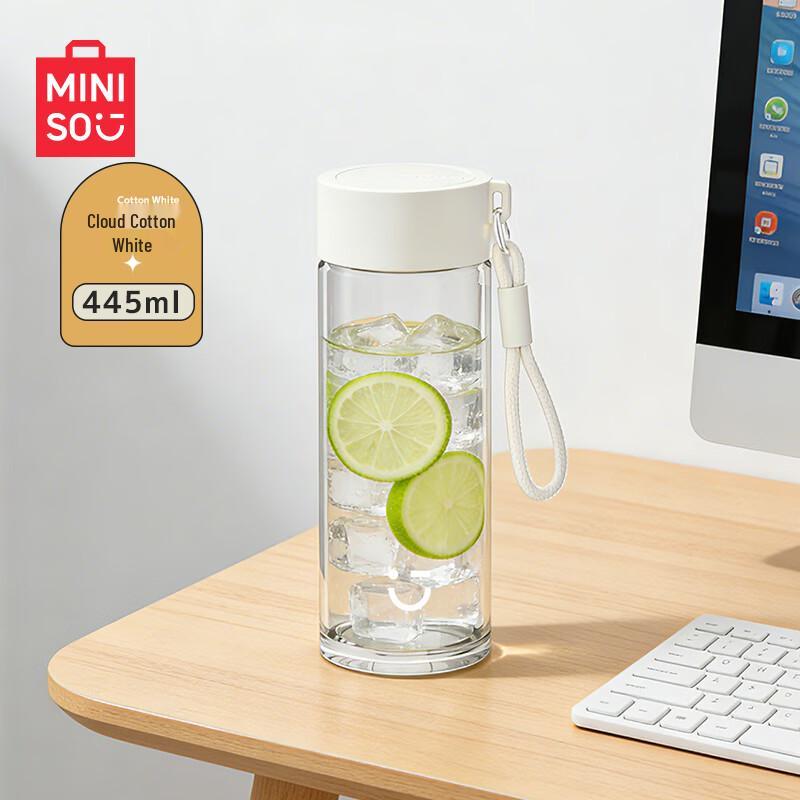 MINISO High Borosilicate Single Layer Glass Water Cup