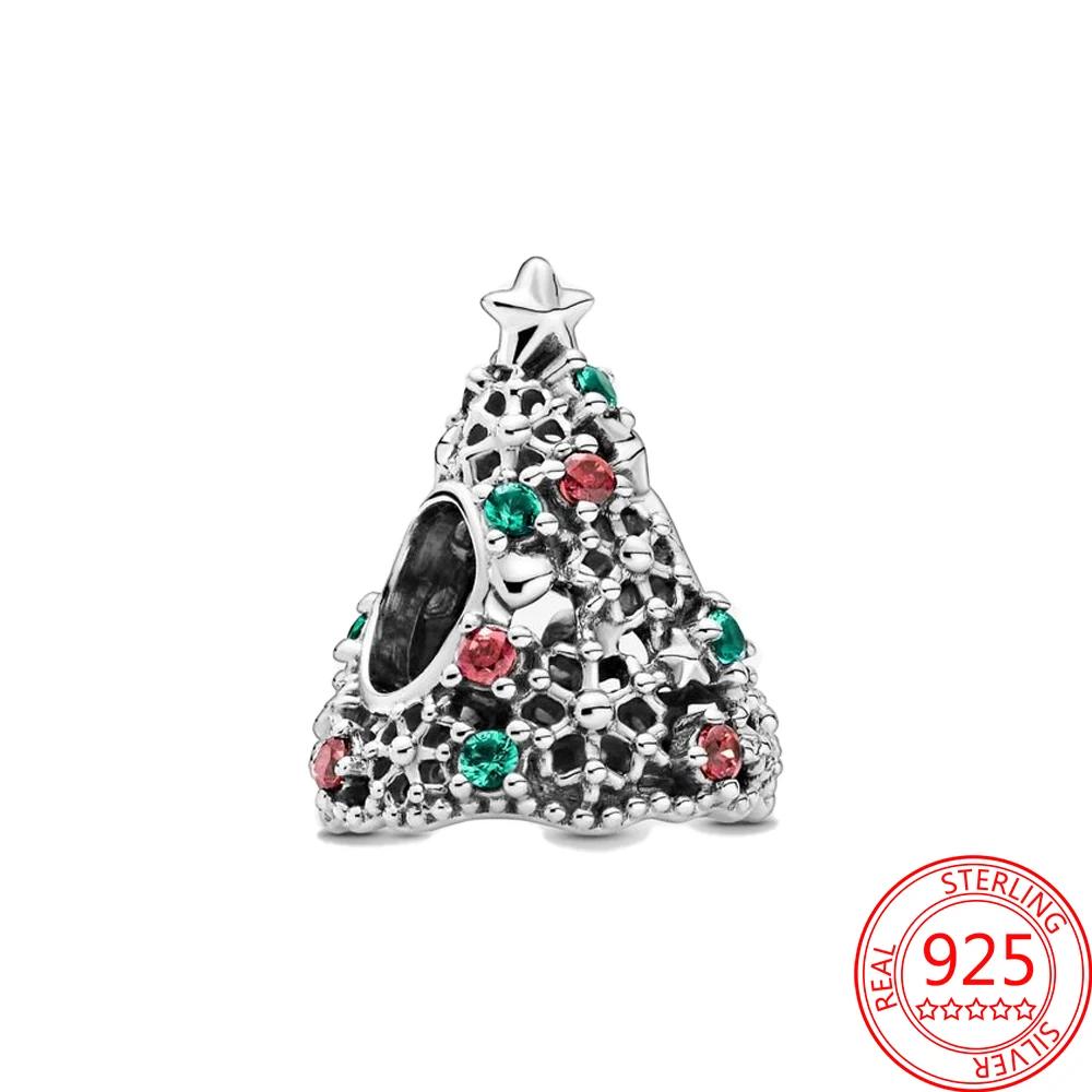 Original Christmas Car & Tree Reindeer Mouse Charm Red Love Beads Fit Bangle Make Your Own Metal Accessory Gift Elegant Fashion Beautiful Lovely