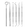 6-piece setSteel Dentist Clean Tools Dental Mirror Double Probe Sickle Hoe Tooth Cleaner Dental Tool Tooth Care Tool Kit