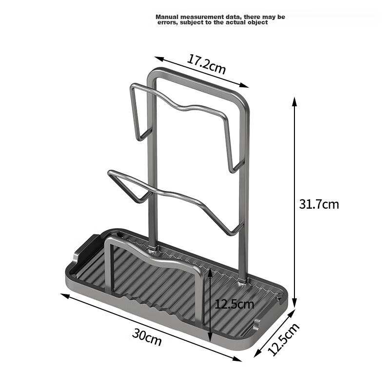 Huxiansen Kitchen Pot Lid Rack Storage Shelf, No Drilling Required, Countertop Chopping Board Holder, Cutting Board Stand, Pot And Spatula Rack