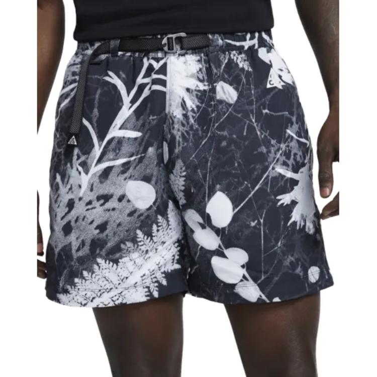 Nike All-Over Print Fitted Mid-Rise Drawstring Sports Shorts Men Shorts Black DV9546-010