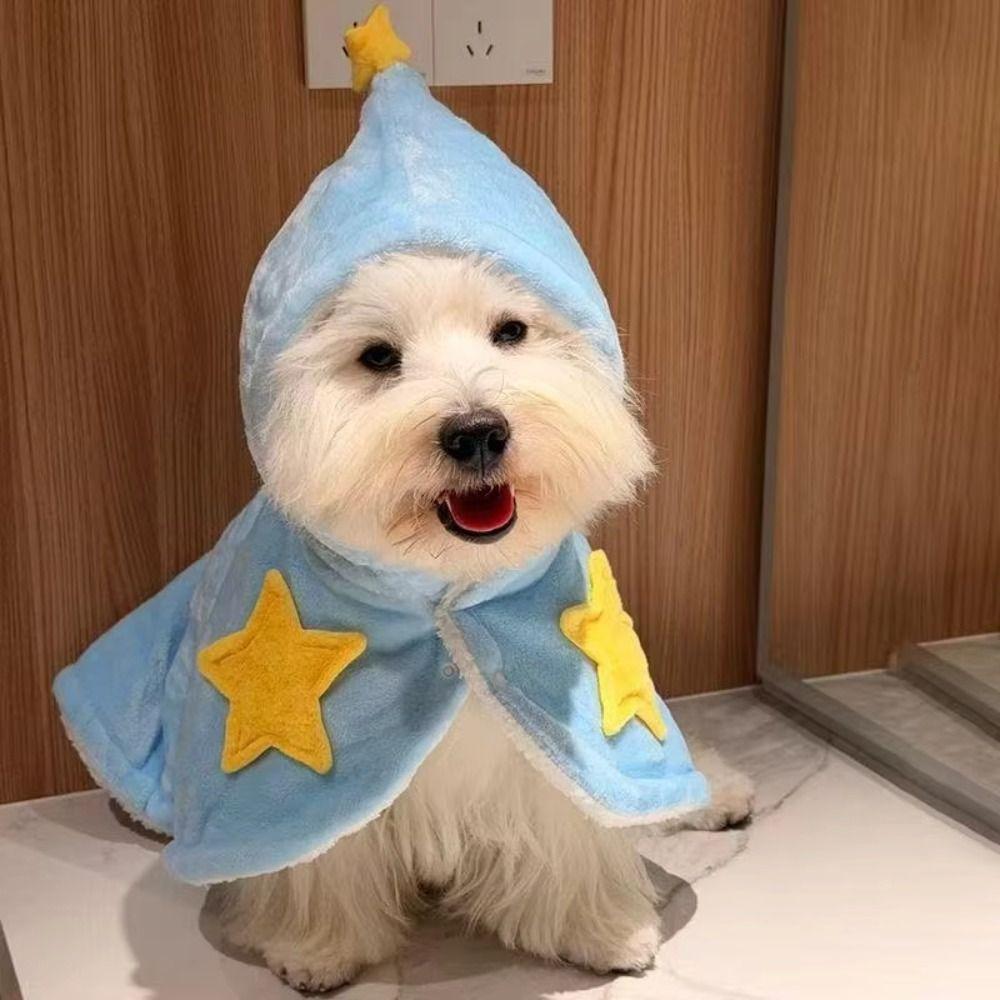 Warm Dog Hooded Sleeprobe Cloak-Style Dog Pajama Blanket Cute Puppy Nightgown for Pet Cats Dogs