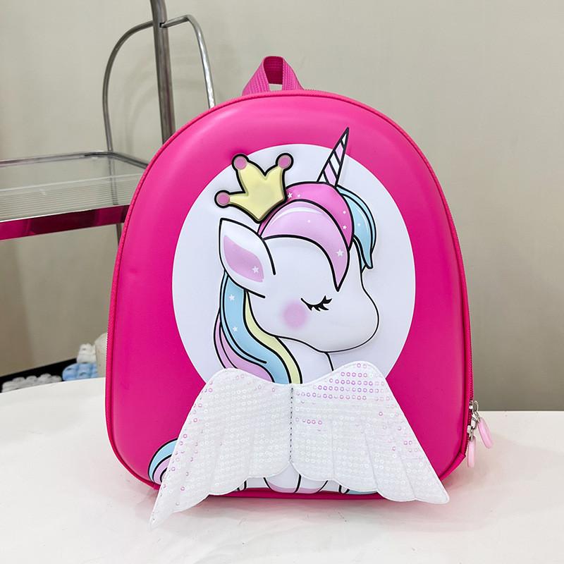 Backpack Eva Kids Material With Unicorn Cartoon Print High Capacity For Daily