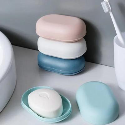 Nordic Creative Soap Box with Lid - Fashionable Sealed Draining Soap Holder for Bathroom