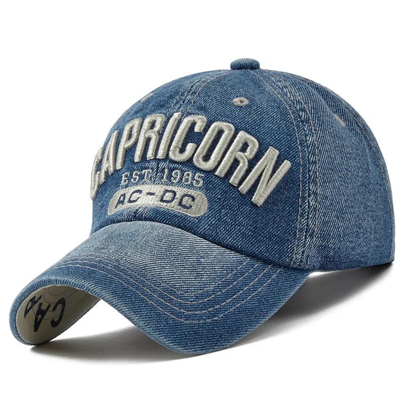 Unisex CAPRICORN Letter Embroidery Baseball Caps Outdoor Adjustable Spring and Autumn Casual Sunscreen Hat
