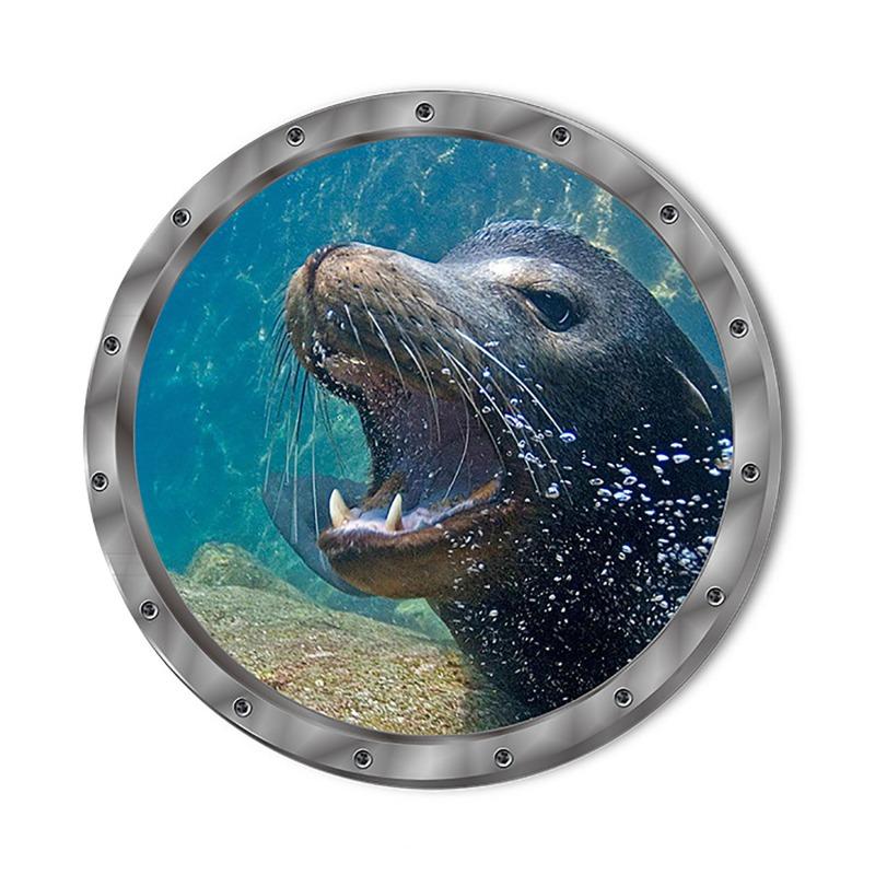 Bathroom Pvc Decals Underwater Fish Wall Stickers Waterproof Capybara Dolphin Tortoise Stickers Washing Machine Decoration