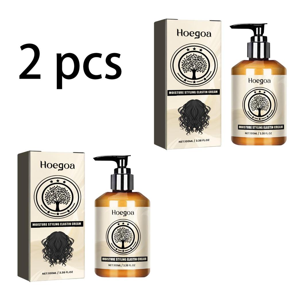 Hoegoa Morocco Curl Nawilżający Elastyczny Krem - Tworzy miękkie, pełne objętości i elastyczne loki, kształtowanie loków i nawilżanie, 100ml