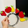 Kid Headband Spring Design Fruit-Decorated Headband Anti-Slip Tooth Design Stable Fit Hair Hoop Children Day Performance Hair Accessory