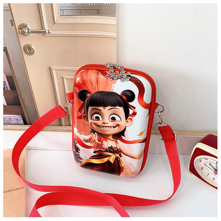 

Новая мультяшная наплечная сумка-ракушка, родительско-детская сумка-мессенджер, мультяшная милая сумка для отдыха Нечжа, сумка для мобильного телефона для девочки