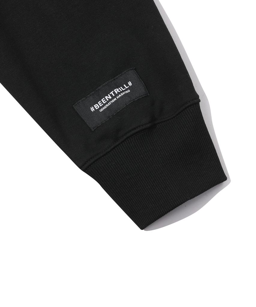BEENTRILL Essential Hashtag Half Zip Sweatshirt (Black)