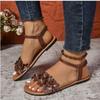 Fashion Bohemian Sandals Summer New Roman Flat Bottom Flowers Women Casual Shoes Large Size Slip On Beach Sandalias Femininas