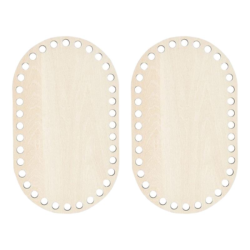 2 Stück Holzkorbboden Rohling Häkelkorbboden zum Herstellen von Häkelkörben Strickkorb Handweben Heimdekoration