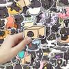 50Pcs Waterproof Kawaii Black Cat Sticker Cartoon Graffiti Decal Cute Kitten Sticker  Skateboard