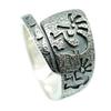 925 Silver Hopi Kokopelli Ring M1 Smoked One Size Fits Most [Silver One] Men's