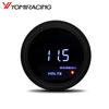 2"52mm Car Auto Voltmeter Volts Gauge 8-18V Voltage Universal Digital Blue Led Car Volt Meter Black Face Red Warning