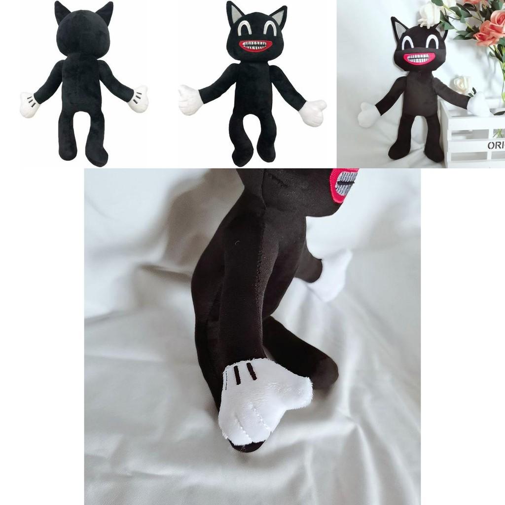 Adorable Black Cartoon Cat Plush Toy Stuffed Doll Perfect For Halloween Decorations