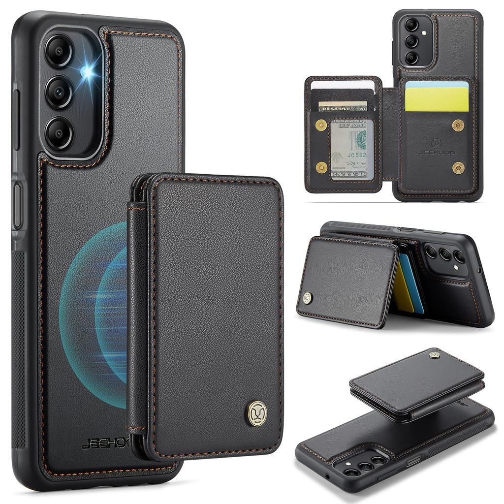 JEEHOOD J05 For Samsung Galaxy A14 4G/5G Case Leather Mobile Cover with Detachable Magnetic Card Bag