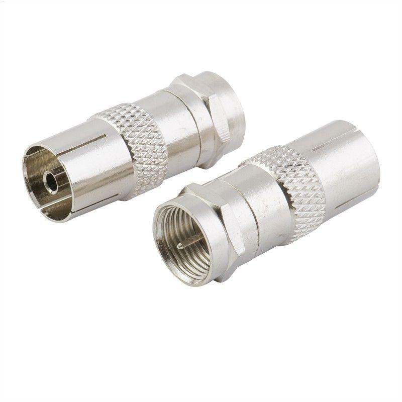 Cable Connectors for TV  Copper Twist On F Type Cable Connector Plugs High Quality Connector for TV Satellite Antenna Coax Cable