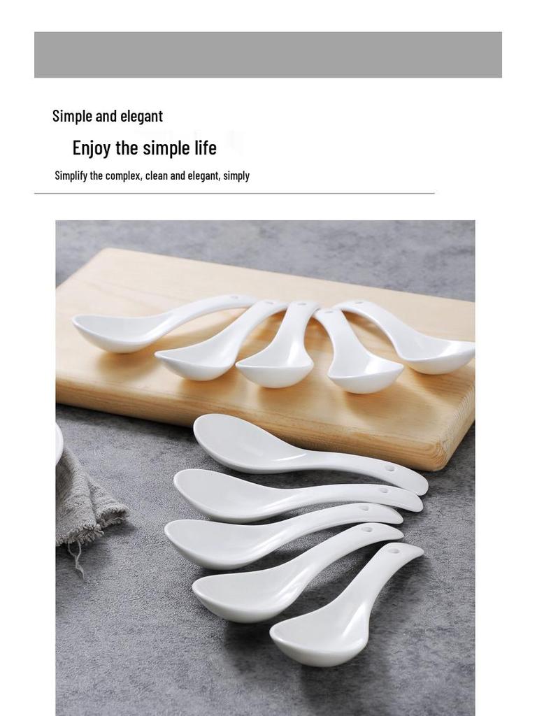 2024 Kreativer Keramik-Suppenlöffel Weißer Schöpflöffel zum Essen und Trinken