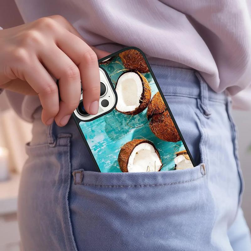 Sommer Frucht Kokosnuss am Strand Handyhülle Für iPhone 17 Air 15 16e 14 13 Pro Max Hülle 12 11 Pro Max PLUS cover