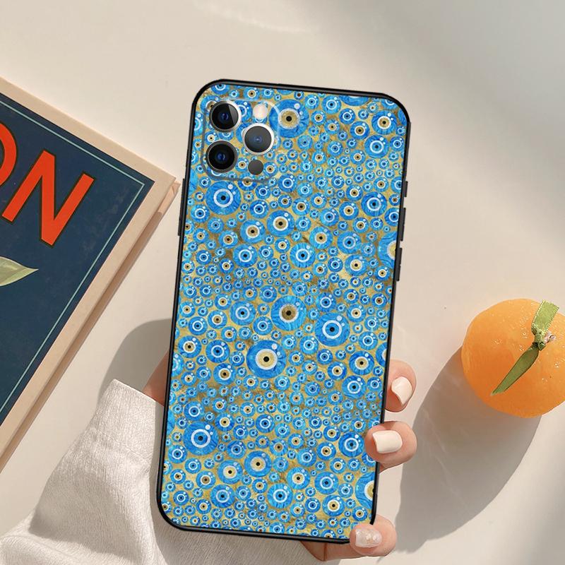 Evil Eye Funda Case For iPhone 16 Pro Max 14 11 12 13 15 Pro Max Mini XR 16e 15 16 Plus Phone Cover