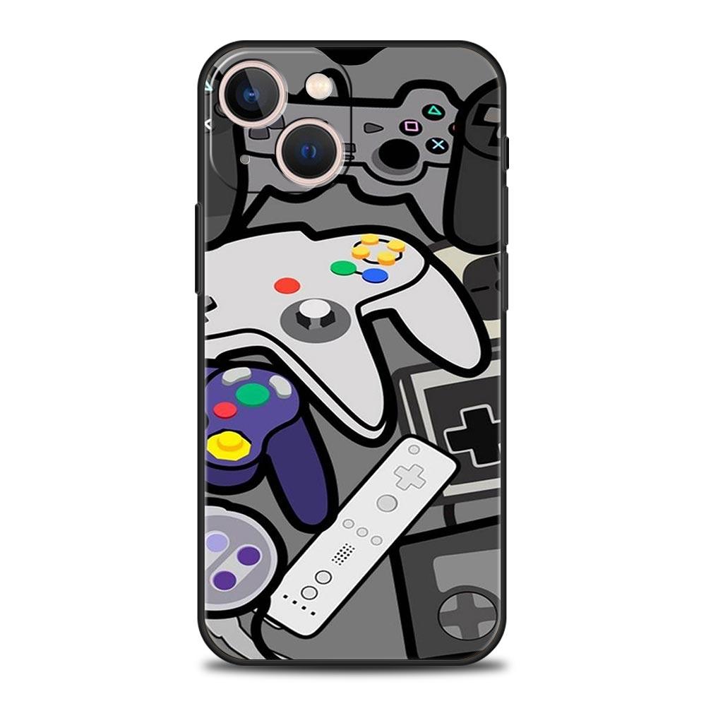 Game Controller Graphic Phone Case Cover for iPhone 17 16 15 14 13 12 11 Pro Max 17 Air Plus Shockproof Soft TPU Shell Funda Bag
