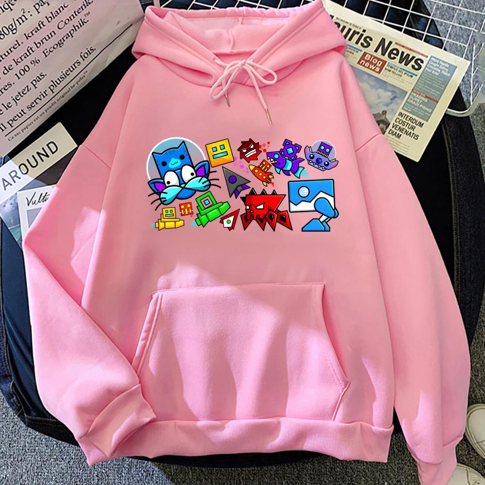 Geometry Dash Hoody Rhythm Platform Electronic Games Graphic Printing HOODIE for Autumn/Winter Sweatshirt with Hooded
