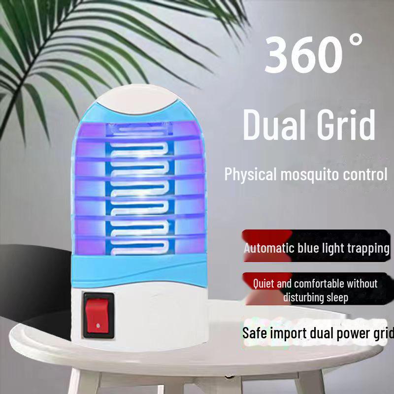 Elektryczna lampa owadobójcza na komary i muchy - kompaktowa wtykana do gniazdka do domu i akademika
