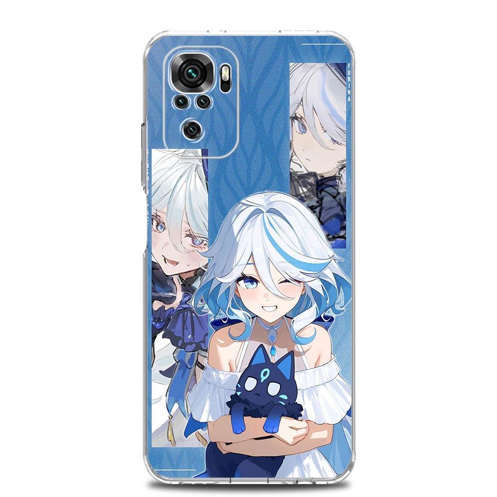 Phone Case For Xiaomi Redmi Note 14 13 12 4G 9S 9 10 11 Pro Plus 5G 14C 13C 12C 10C 9A Clear Cover Genshin Impact Lovely Furina