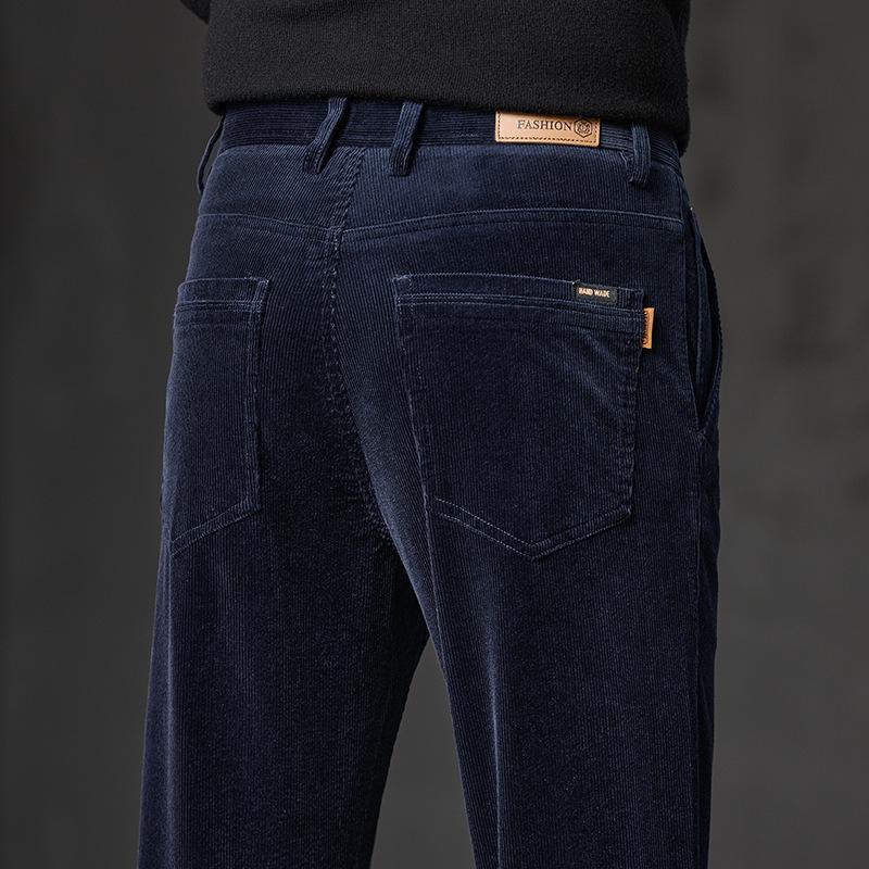 Neue Kordhosen für Herren für Frühling und Herbst, lässig, Business, Slim Fit, gerades Bein, elastisch, vielseitig, lange Hosen