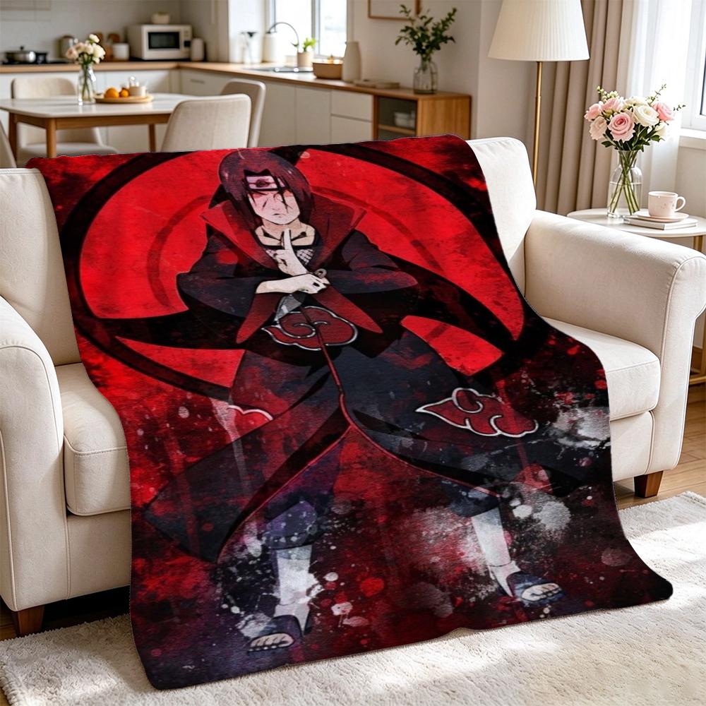Itachi'S Moon Night Cartoon Flannel Blanket Warm Comfortable Fleece Blanket For Living Room Bedroom Recliner Lightweight Home Decor Gift For Friends