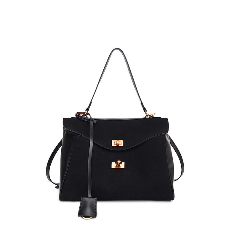 Vintage suede tote bag large capacity women's bag new shoulder messenger bag commuter handbag